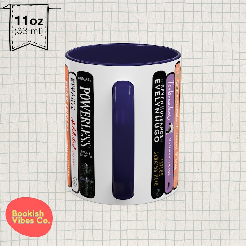 Custom Book Spine Book Stack Mug, Personalized Gift for Readers image 5