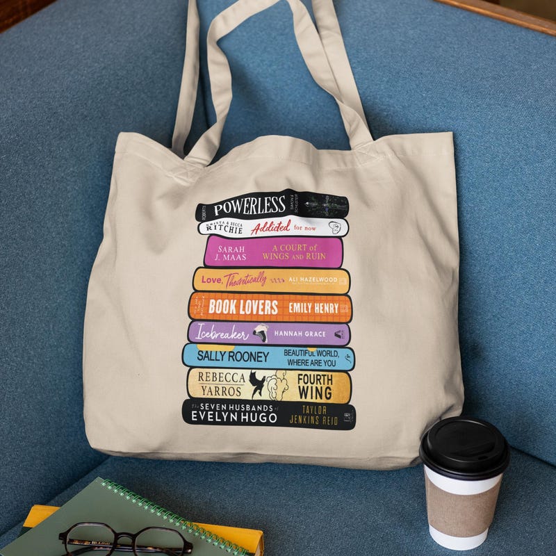 Custom Book Stack Tote - Etsy