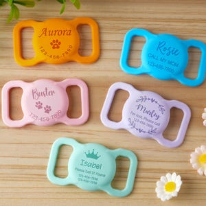Personalisierte Haustier Air Tag Hülle, Silikon Hund Airtag Hülle graviert, Stille Hundemarke Schutzhülle, benutzerdefinierte Haustier / Hund / Katze Tag Halsbandhalter aufschieben