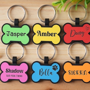 Dog Tag with Name & Phone, Personalized Dog ID Tags, Soundless Dog Tag for Dogs, Silicone Dog Tags, Silicone Dog Id Tag for Collar, Pet Tags