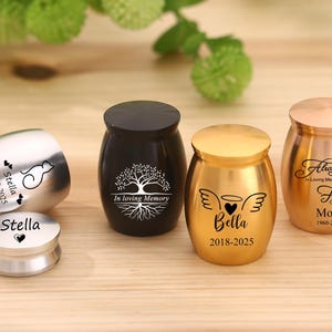 Personalized Mini Urn, Cremation Urns, Funeral Urns, Small Urn, Dog/Cat pet Urns, Custom Ash Keeper, Ashes Keepsake, Mini Memorial Urn