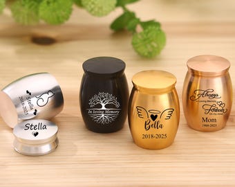 Mini urna de cremación personalizada: recuerdo de cenizas de acero inoxidable
