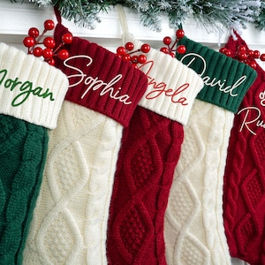 Family Christmas Stocking, Embroidered Monogram Stocking, Dog Bone Christmas Stockings with Name, Pet Christmas Stockings, Holiday Stockings