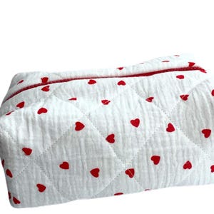 Muslin makeup bag / cosmetic bag /  Gift makeup bag / Makeup organizer / Travel makeup bag for her/ Makeup case / Makeup bag for women