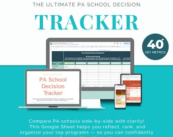 Rastreador de decisiones escolares de PA (Plantilla pre-PA / Hoja de Google de comparación de escuelas de PA)
