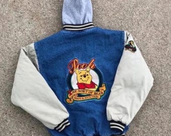 Vintage 1990s Tigger Embroidered Disney Denim Varsity Jacket