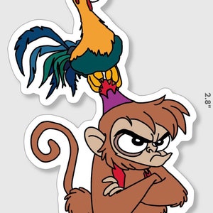 Monkey and Chicken Besties Sticker by Manda