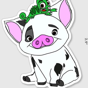 Piggy and Chameleon Besties Sticker by Manda
