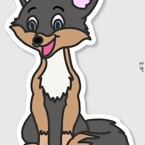 Cutie Coyote Sticker par Manda