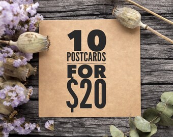 10 postcards for 20 dollars + FREE SHIPPING