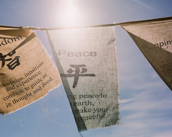 4x6" Postcard - Peace Prayer Flags ~ ready to stamp, write, and mail!