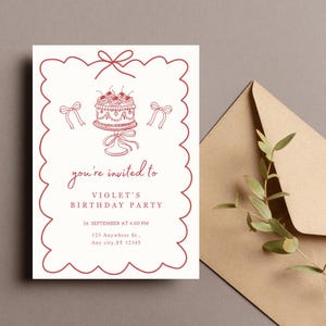 Trendy Birthday Invitation, Printable, Customizable