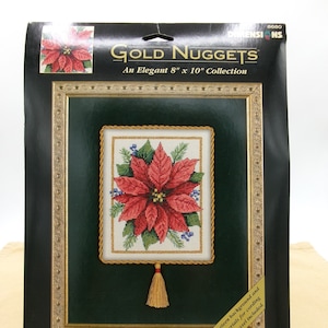 Dimensions Gold Nuggets #8680 "Poinsettia Elegance" Counted Cross Stitch Kit, NIP