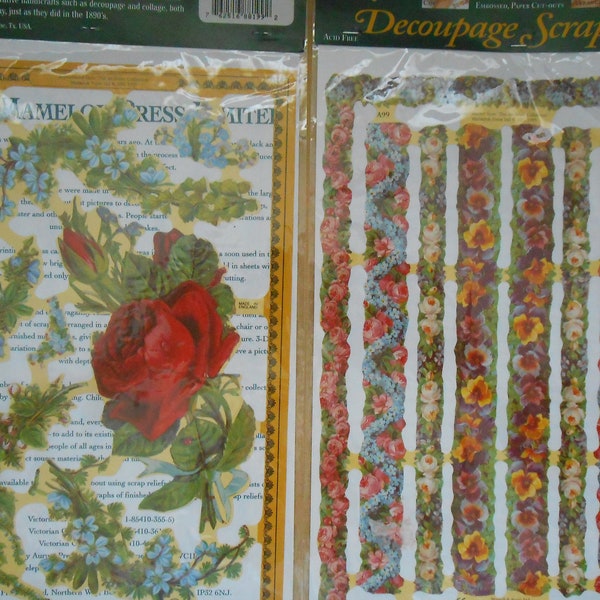 Mamelok Scrap Reliefs, Victorian Paper Floral Border, Scrapbooking Border, Decoupage Scrap Art, Victorian Paper Cut Outs, Rose Paper Border