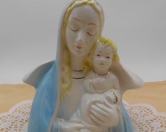 Large Mid Century Ceramic Madonna and Child Planter