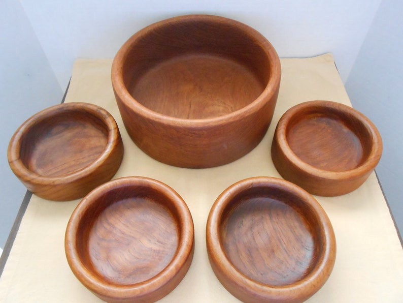 Goodwood Teak Salad Bowl Set Made in Thailand Large Teak Etsy