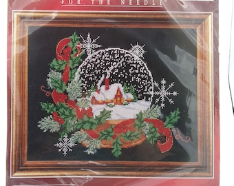 Designs for the Needle, Christmas Traditions #1936 "Snow Globe" Counted Cross Stitch Kit, NIP, Christmas Counted Cross Stitch Kit