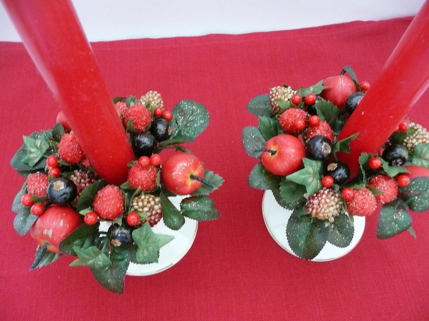 Fruits and Berries Christmas Candle Rings for Tapered Candles Etsy