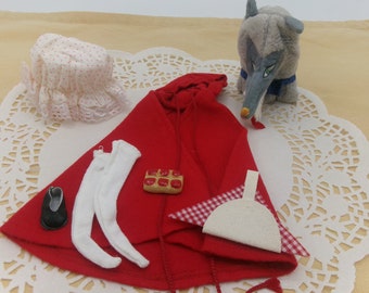 Barbie Theater Costume "0880 Little Red Riding Hood Accessories, MINTY!