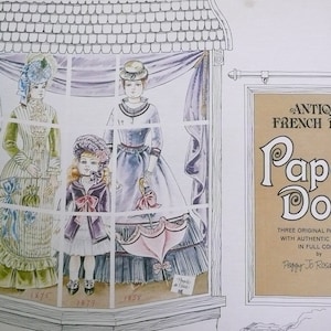 Antique French Doll Paper Dolls by Peggy Jo Rosamond for Evergreen Press with Extra Duplicate Page of Clothes