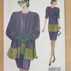 Very Easy Very Vogue 8137, Misses Dress and Jacket Pattern, Sizes 8-10-12, Two Piece Dress Pattern, Uncut & Factory Folded