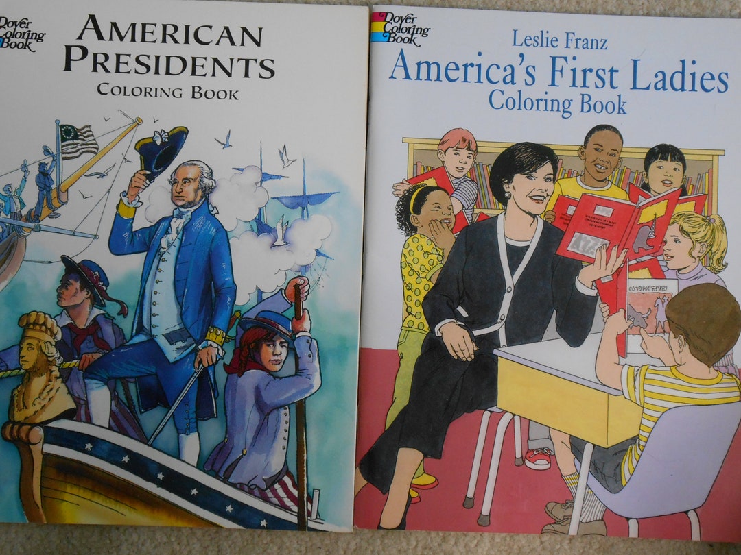 TWO Dover Coloring Books, American Presidents and America's First ...