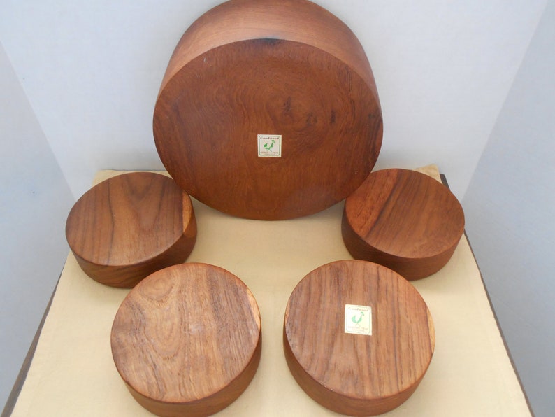 Goodwood Teak Salad Bowl Set Made in Thailand Large Teak Etsy