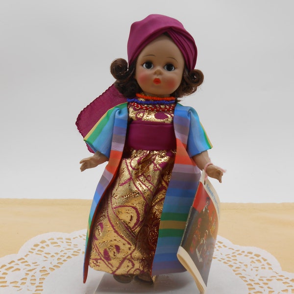 Madame Alexander #762 Bent Knee Morocco Costume Doll with Stand Box and Tag, EXCELLENT, Madame Alexander Morocco 762 International Costume,