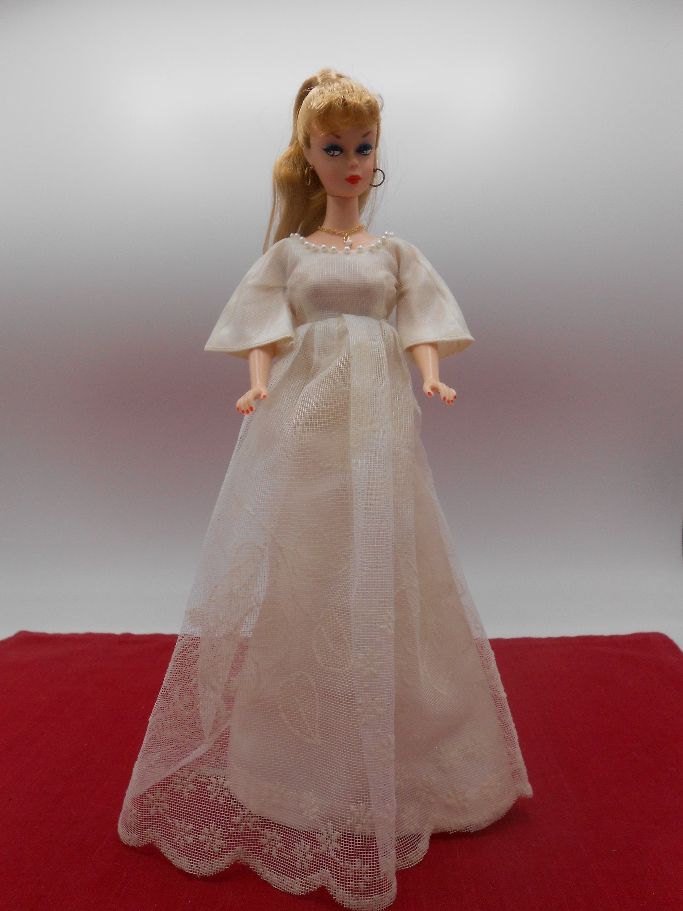 Handmade Vintage Satin and Lace Barbie Wedding Dress with Veil | Etsy