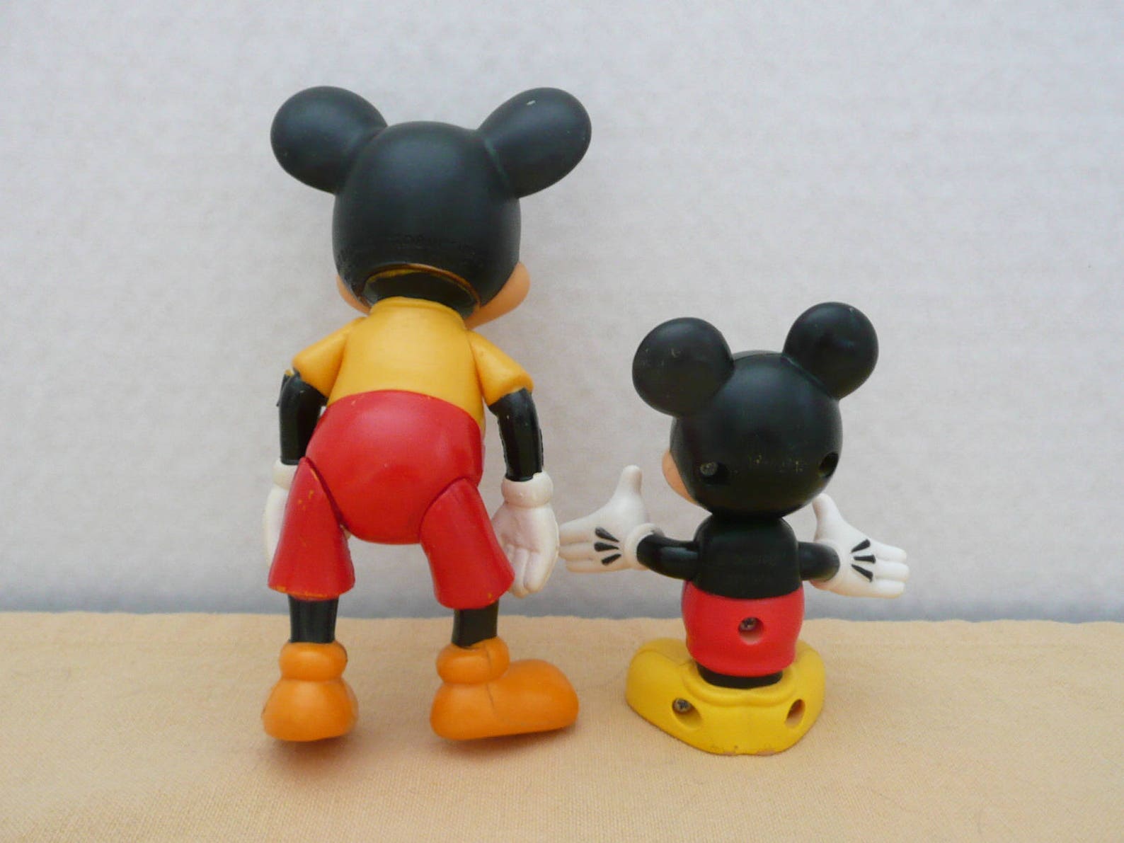 TWO Plastic Jointed Mickey Mouse Toy Made in Hong Kong Etsy