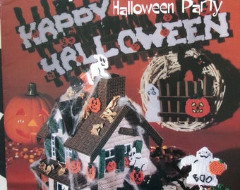 ASN 3064 Plastic Canvas Haunted House Halloween Party, Plastic Canvas Halloween House Pattern Book