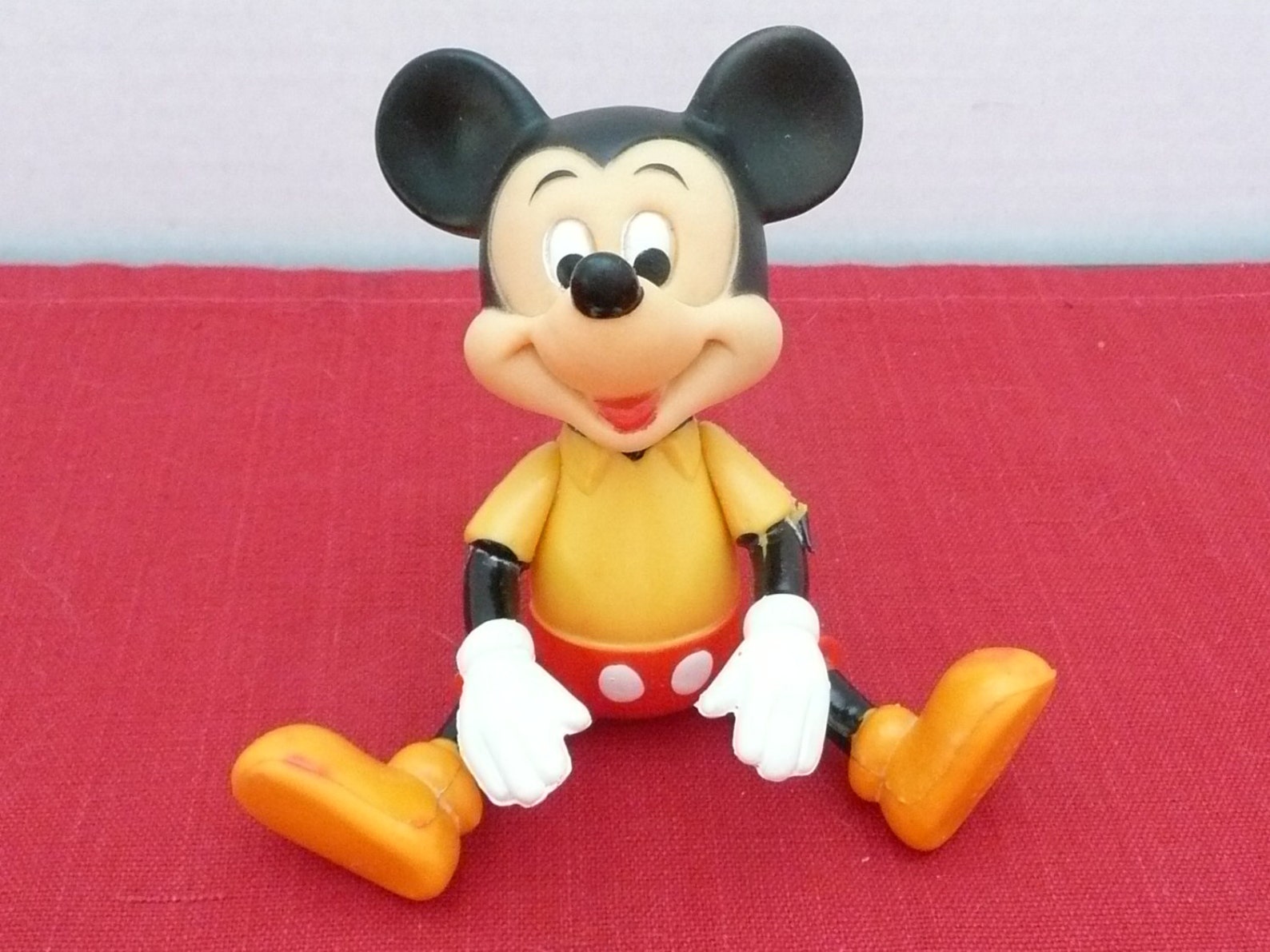 TWO Plastic Jointed Mickey Mouse Toy Made in Hong Kong Etsy