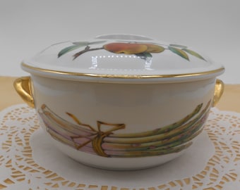 Royal Worcester "Evesham Gold" One Qt. Round Covered Baking Dish, Evesham Covered Casserole Dish, Evesham 6.5 Inch Covered Casserole Dish