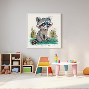 Cute Raccoon Matte Vertical Posters - Whimsical Decor, Nursery Art, Animal Lover Gift, Kids Room Wall Art, Nature-Inspired