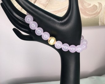 Natural Purple Pink Lavender Jade Bracelet - Gorgeous Statement Gift for Her Anniversary Gift Jewelry for Her