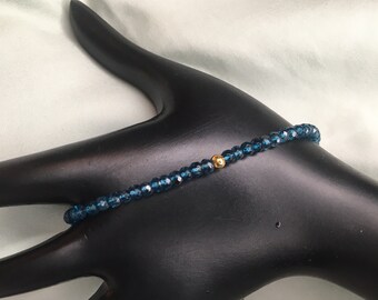 Bracelet topaze bleue de Londres - Bijoux en pierres précieuses naturelles pour elle Cadeau cadeau pour elle