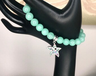 925 Sterling Silver Amazonite Charm Bracelet 8mm Beaded Bracelet Gift for Her Mothers Day Gift Women Jewelry Jewelry for Her