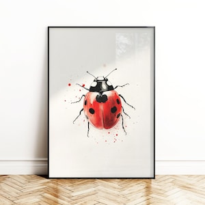 Poster Coccinella per bambini / Decorazione murale / Cameretta per bambini / Decorazione con immagine