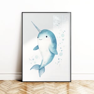 Narwhal poster for kids | Wall decor | children&#39;s room nursery | Picture Decoration