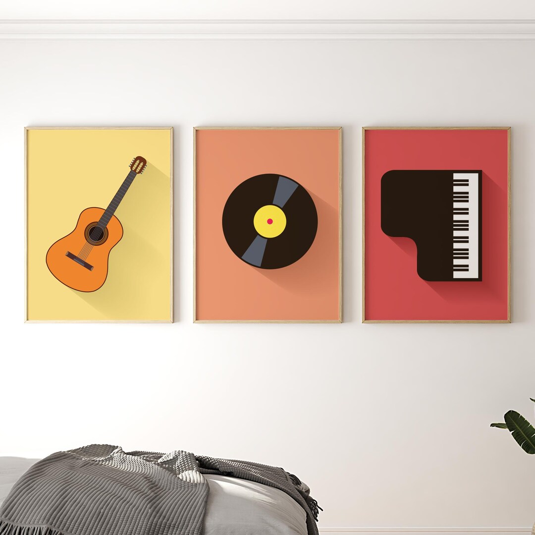 Instruments Music Set of 3 Posters Wall Art Decor, Gift, Picture ...