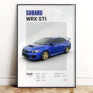 Subaru WRX STI poster | Wall decor | car poster | auto lover art | Picture Decoration