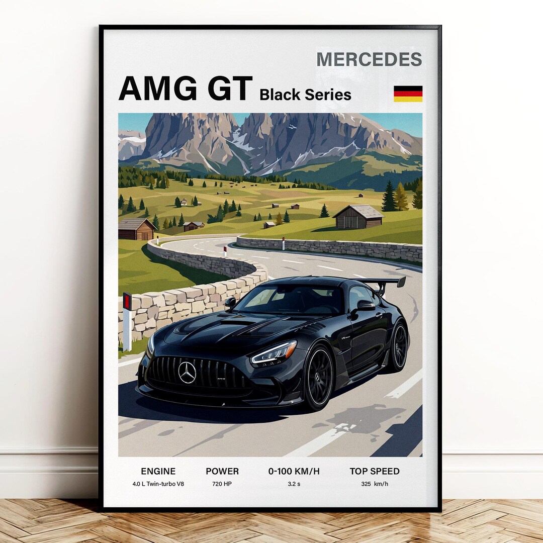 Amg Rapper Poster Mercedes-amg GT Black Series Poster Sports Car | Wall Decor | Car ...