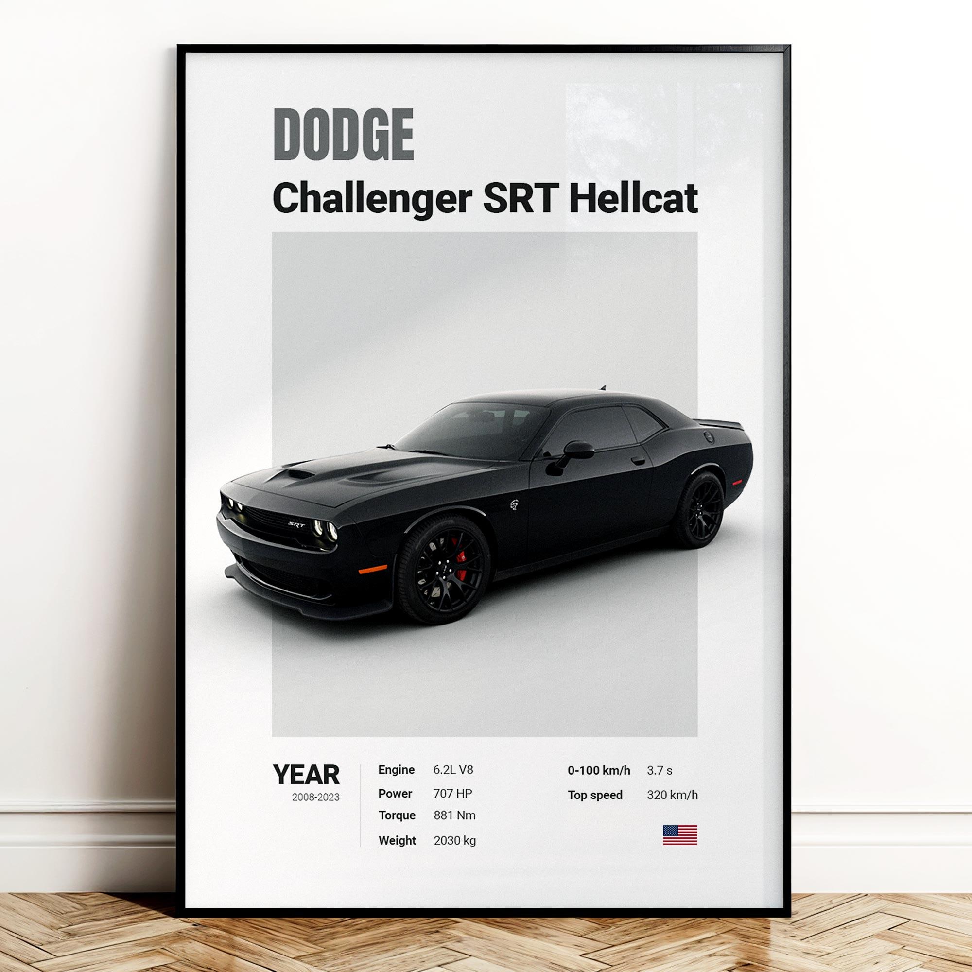 Dodge Challenger SRT Hellcat Poster | Wall Decor | Car Poster
