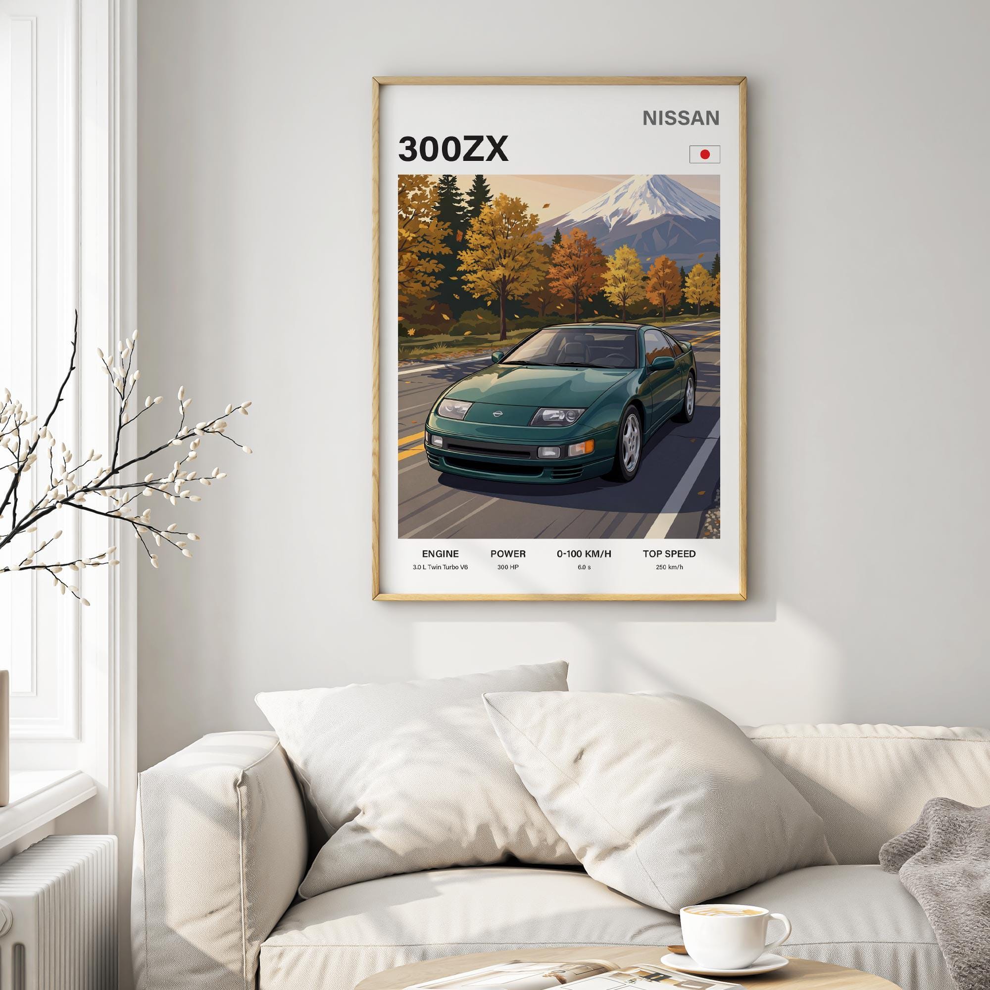 Nissan 300ZX Twin Turbo (Z32) Poster Japanese Sports Car | Wall