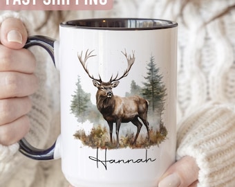 Personalised Stag Mug Deer Lover Wildlife Countryside Gift