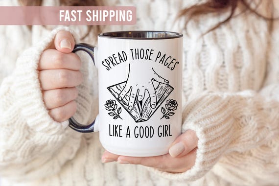 Smut Book Mug - Smut Reader Gift - Book Lover Gift For Her - Spread Those Pages Spicy Book Club Gifts - Smutty Gifts For Women, Smutty Book