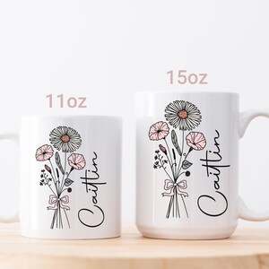 Birth Flower Mug - Custom Name Mug Cup - Personalised Gifts For Women & Girls - Birthday Gift For Her - Gift For Mum - Gift For Daughter bild 7