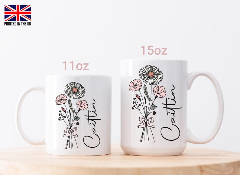 Birth Flower Mug - Custom Name Mug Cup - Personalised Gifts For Women & Girls - Birthday Gift For Her - Gift For Mum - Gift For Daughter bild 7