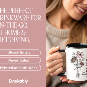 Birth Flower Mug - Custom Name Mug Cup - Personalised Gifts For Women & Girls - Birthday Gift For Her - Gift For Mum - Gift For Daughter bild 4