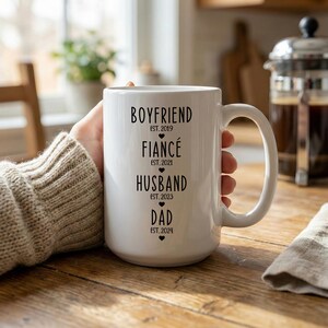 First Time Dad Gift From Wife - Gifts For New Dad - Boyfriend Fiance Husband Dad Mug Personalised - Pregnancy Announcement New Dad Gift bild 3